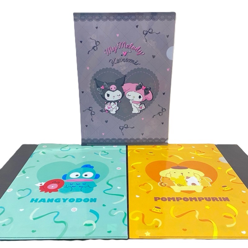 

Ori Sanrio Jepang - Map L Plastik A4 File Folder Kuromi Pompompurin My Melody Hangyodon
