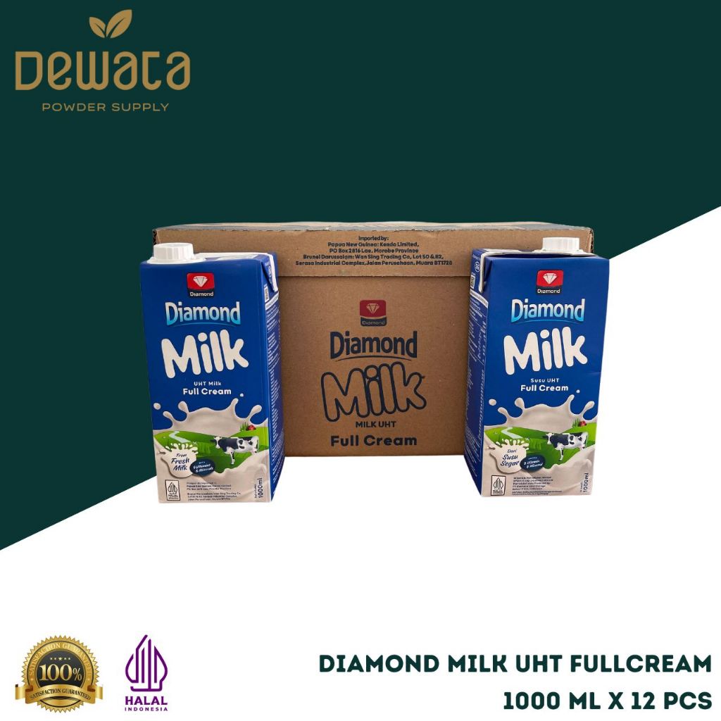 

Diamond Milk Uht Full Cream 1000 ml ( 1 Dus x 12 Pcs )