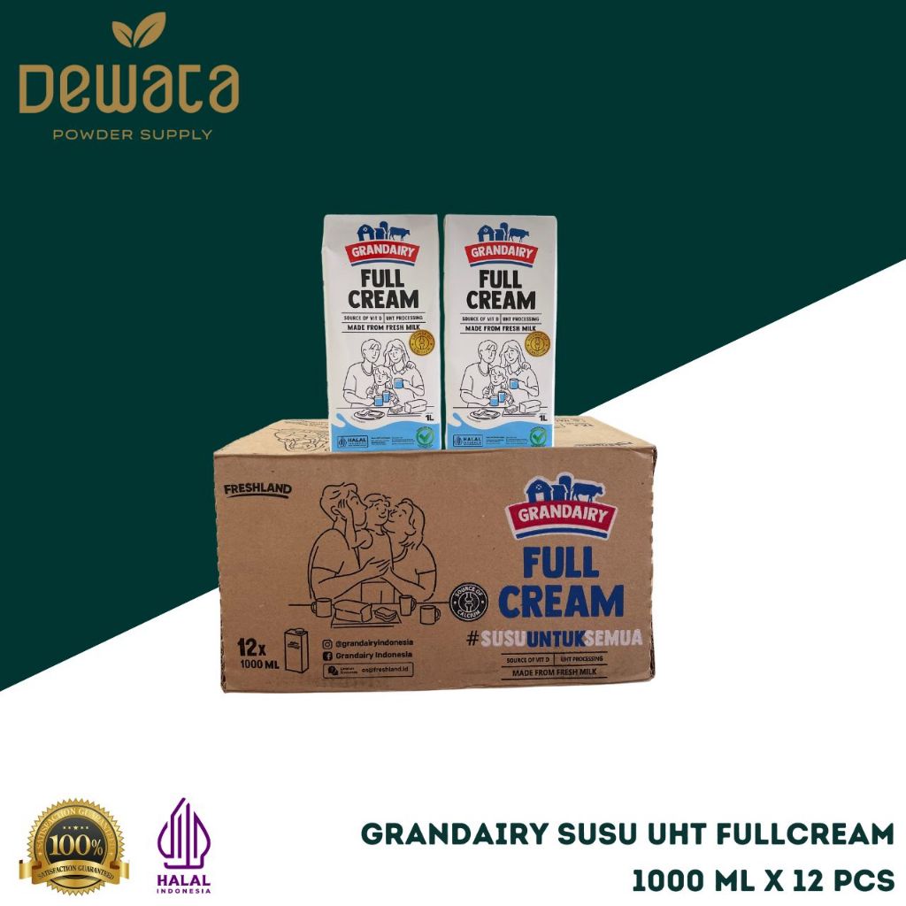

Grandairy Susu UHT Full Cream 1000 ml ( 1 Dus x 12 Pcs )
