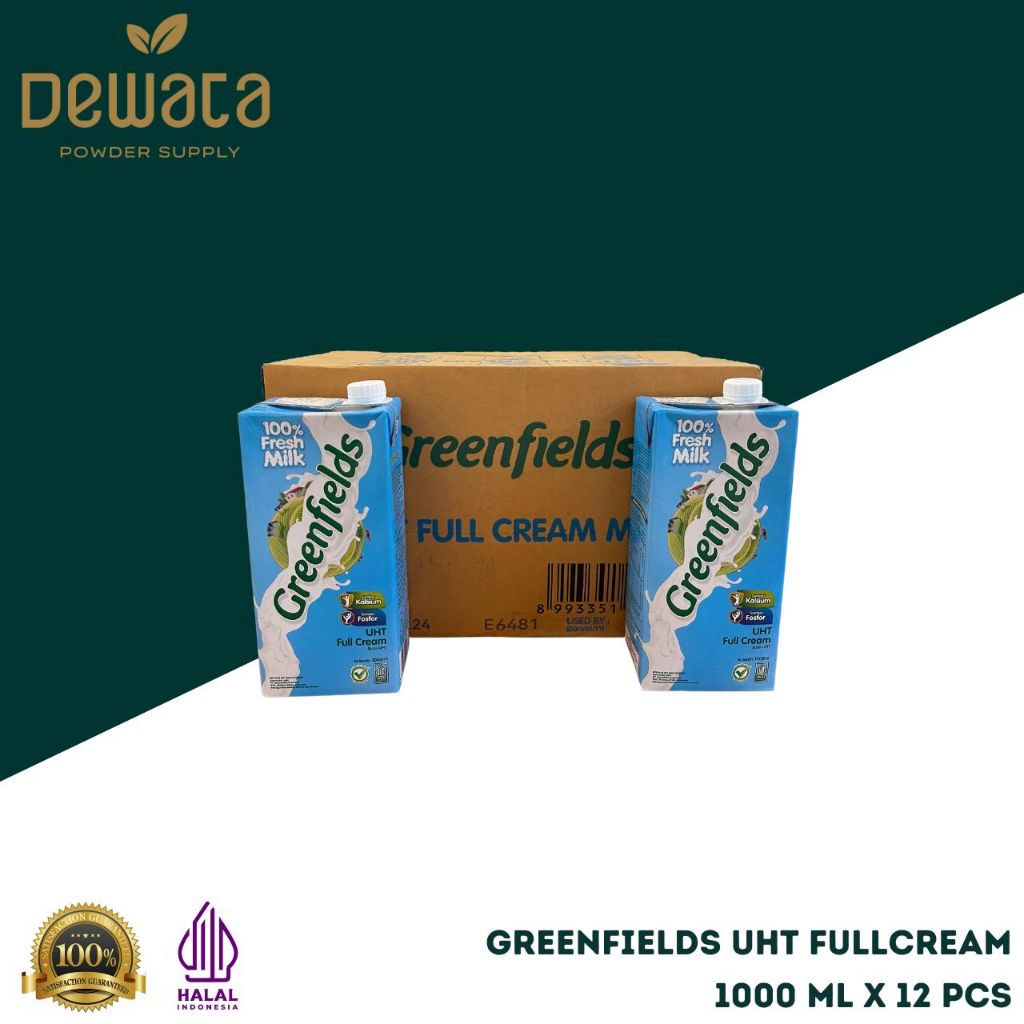 

Greenfields UHT Full Cream 1000 ml ( 1 Dus x 12 Pcs )