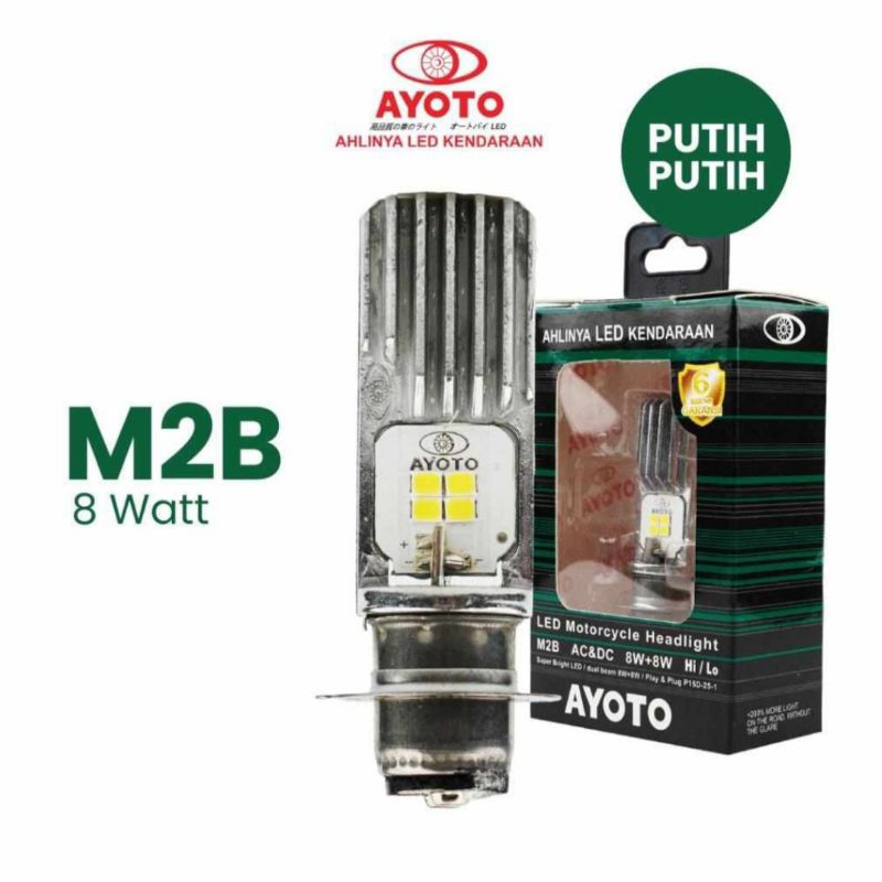 Lampu LED motor AYOTO ORIGINAL M2B H6 AC/DC 8WATT