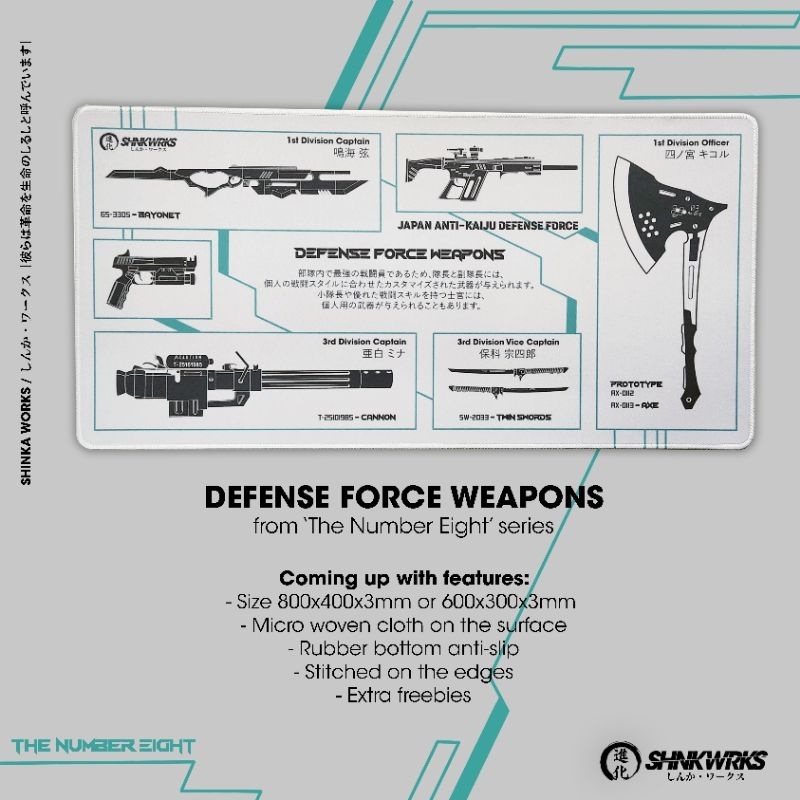 SHINKA DESKMAT Series - Japan Anti Kaiju Defense Force Weapons Kaiju no 8