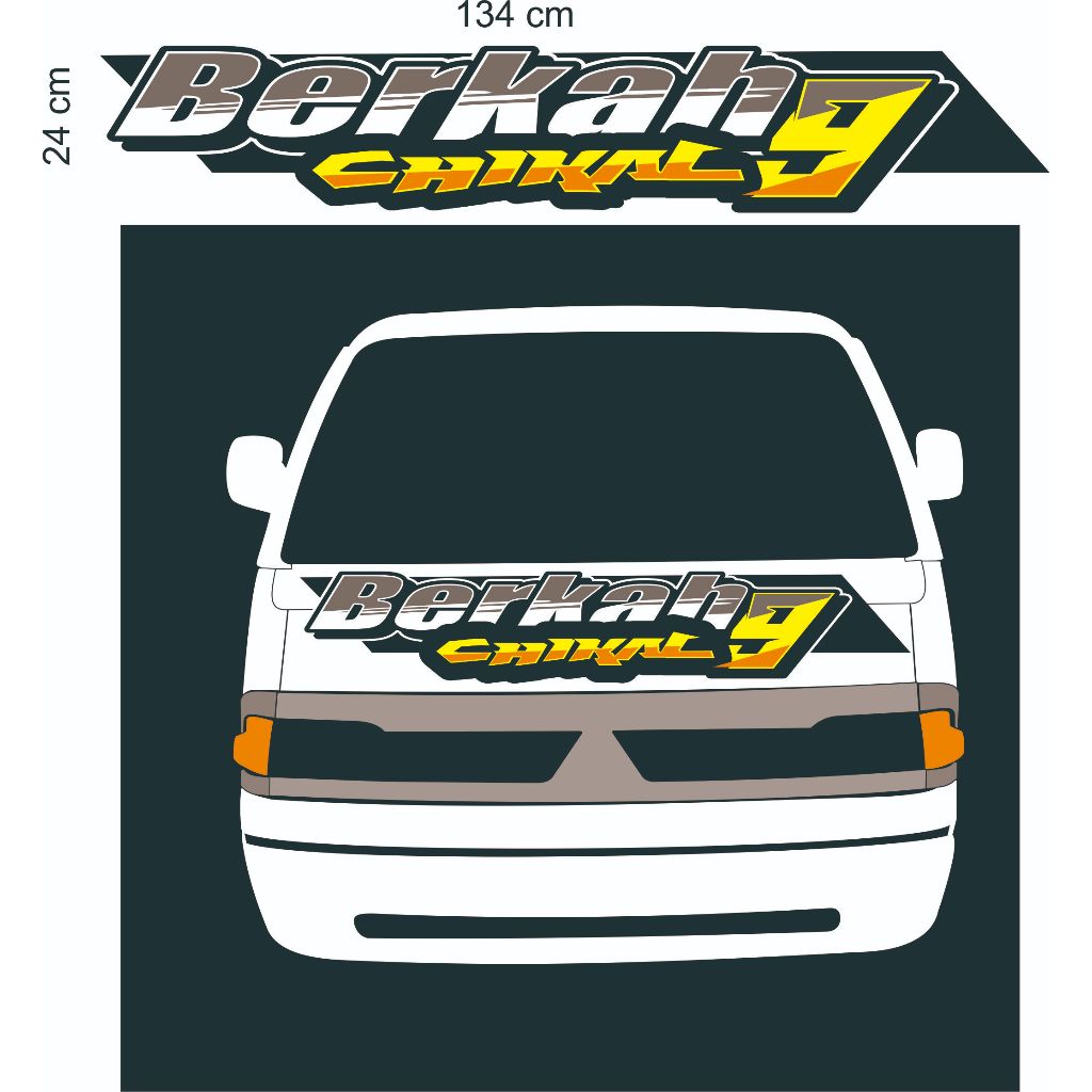 stiker nama di kabin depan futura, t120ss, L300 dan all mobil