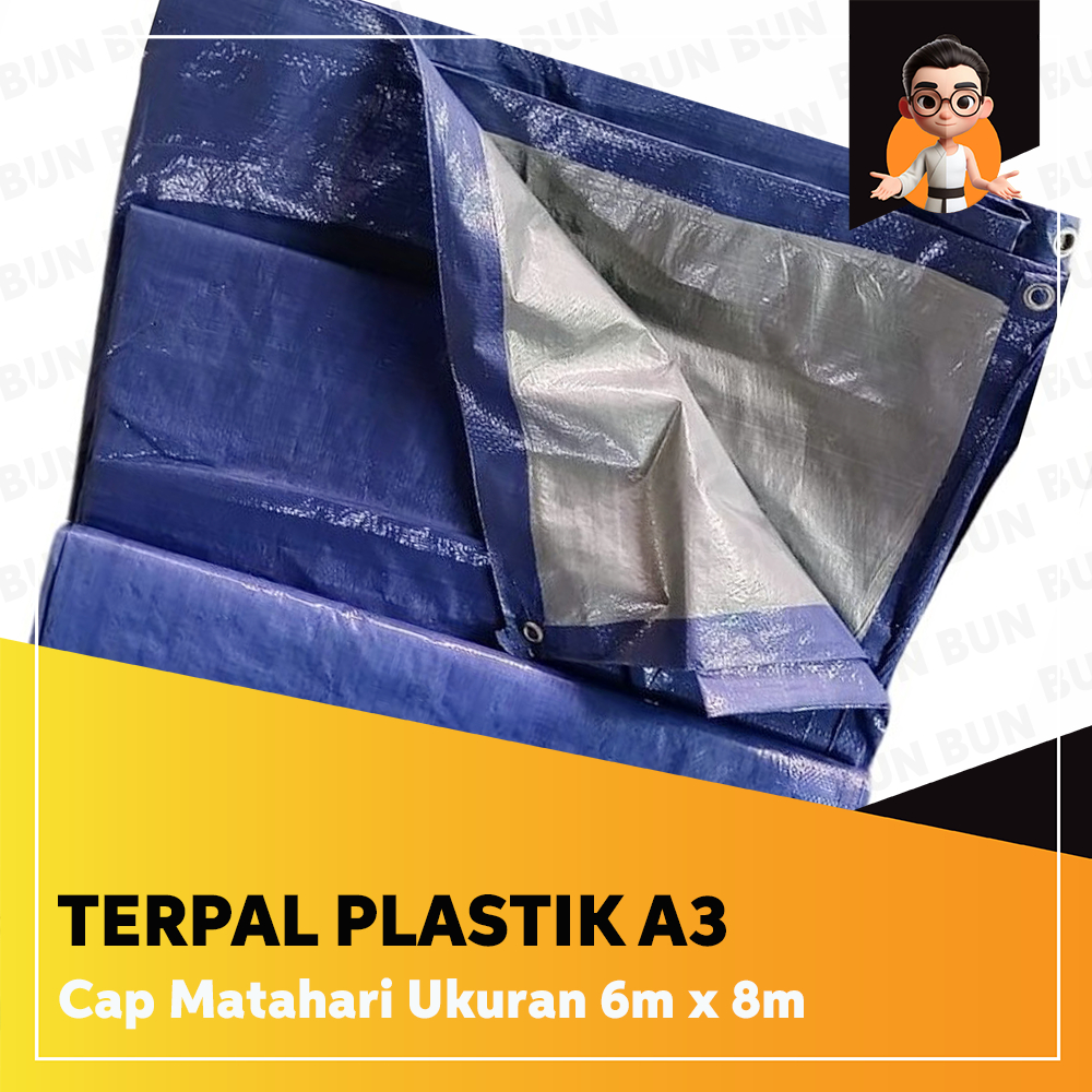 TERPAL PLASTIK CAP Matahari A3 UKURAN 6x8 METER