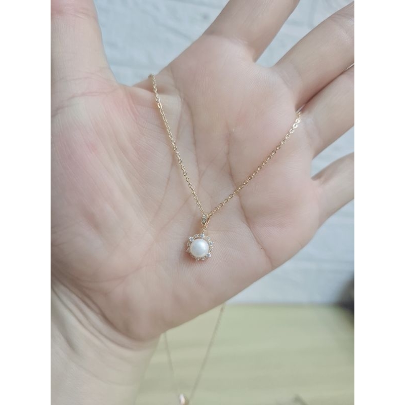 XUPING PREMIUM KALUNG LIONTIN MUTIARA PERMATA KECIL(ANTI KARAT)ASLINYA BAGUS BANGAT DAN BAHAN NYA HA