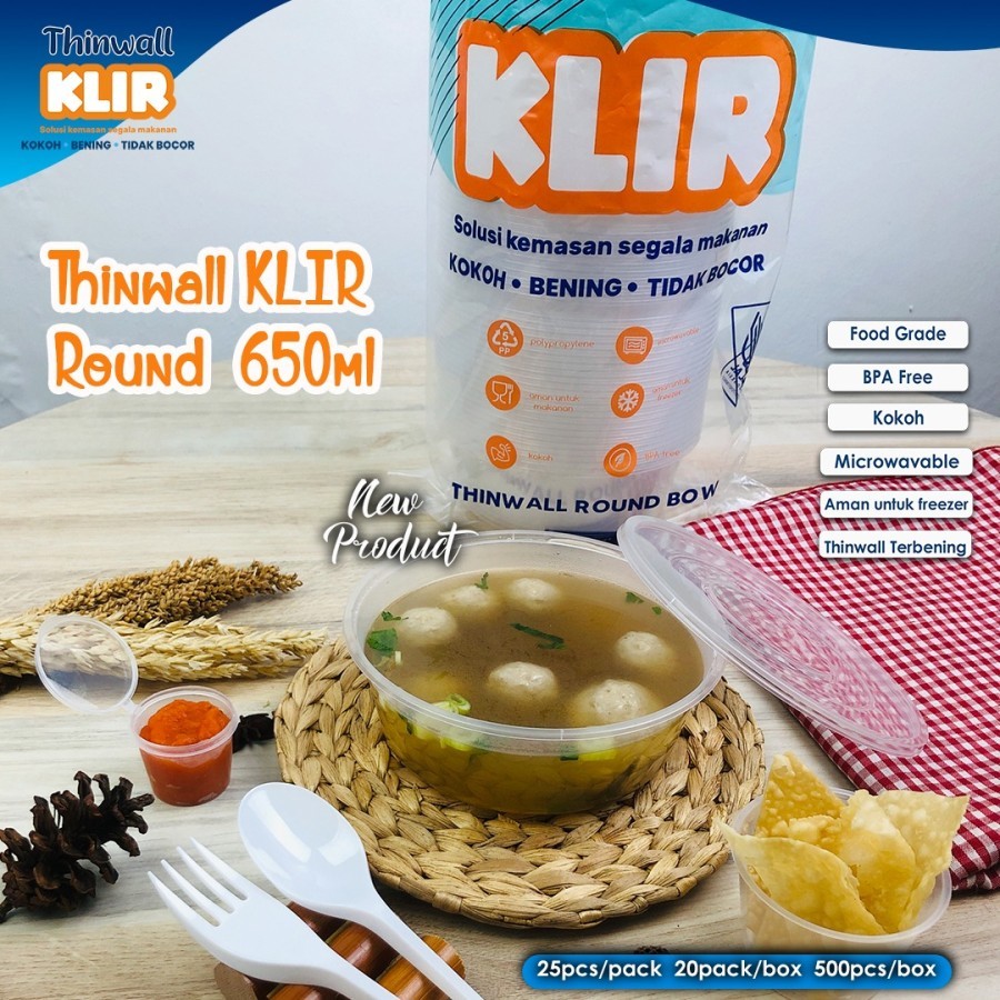 Thinwall ROUND 650ml mangkok datar 650 ml KLIR