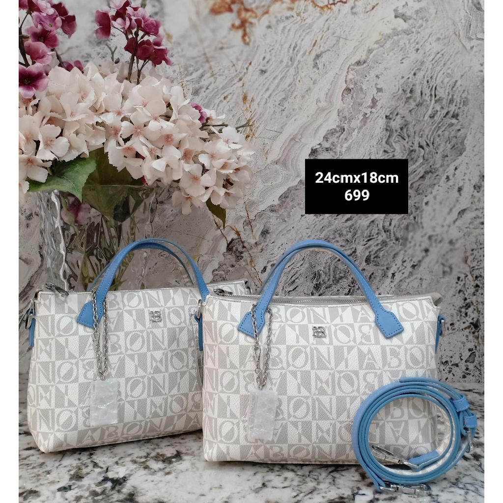 tas selempang monogram putih bonia original