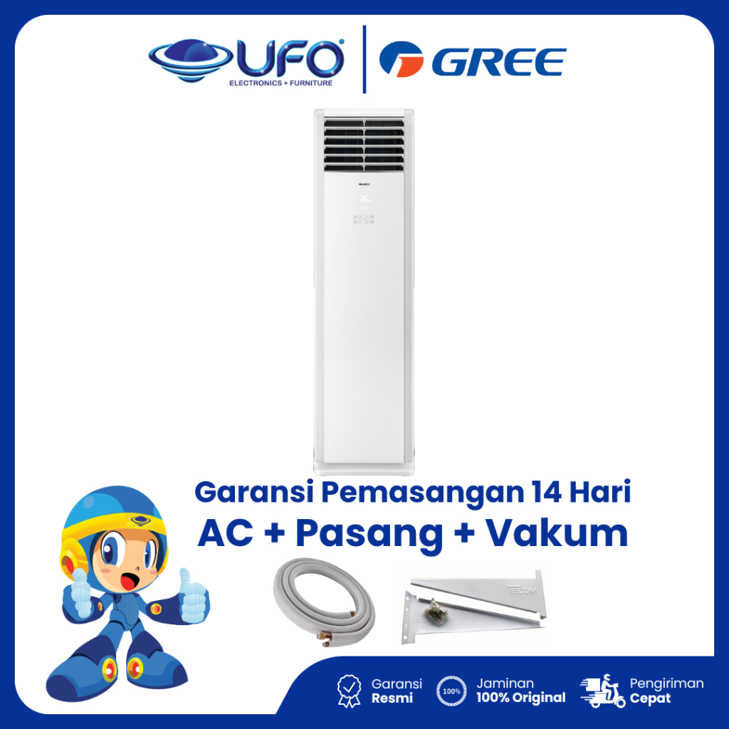 AC Gree 5 PK Floor Standing Wifi & Touch Screen Control GVC48STS