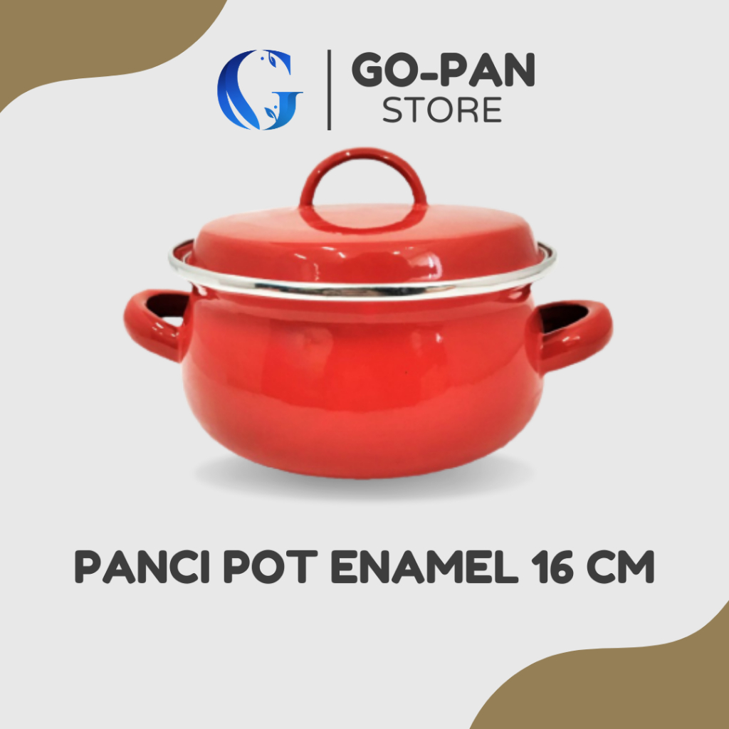Panci Enamel Mie Kecil Minipot 16 cm Kedaung Merah