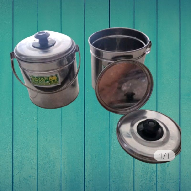 RANTANG TUNGGAL UKURAN BESAR STAINLESS CAP GAJAH EMAS DENGAN SEKAT TEMPAT SAMBAL