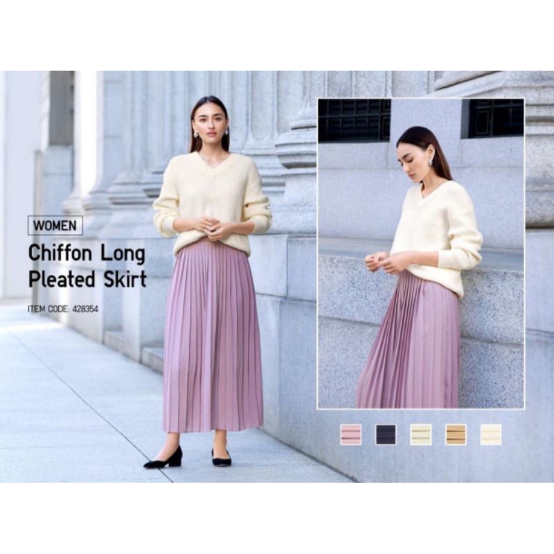 Preloved Rok Plisket Lilac by Uniqlo