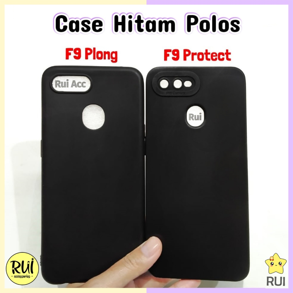 Case Hitam Oppo F9 / F9 Pro Softcase Polos Silikon Candy Lentur Black Matte