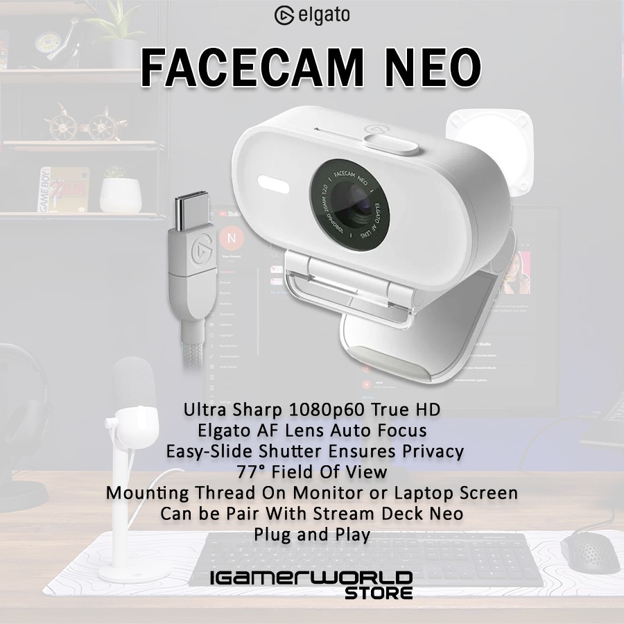 Elgato Facecam NEO 1080p 60fps Premium Webcam