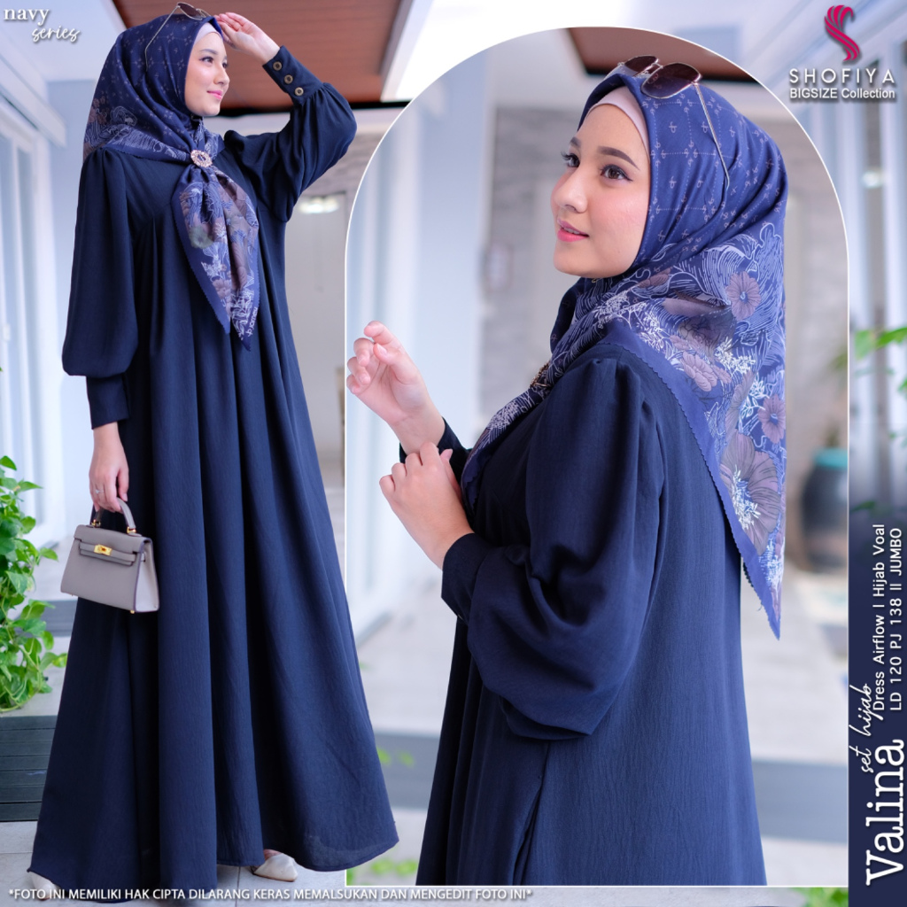 [LD 120] VALINA SERIES DRESS GAMIS JUMBO PESTA BY SHOFIYA || GAMIS OVERSIZE BIG SIZE TERBARU || FREE