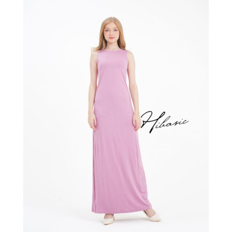 HIBASIC - INNER MANSET DRESS SLEEVELESS KERAH BULAT NON BUSUI BOLD COLORS Kutung Tanpa Lengan Coolte