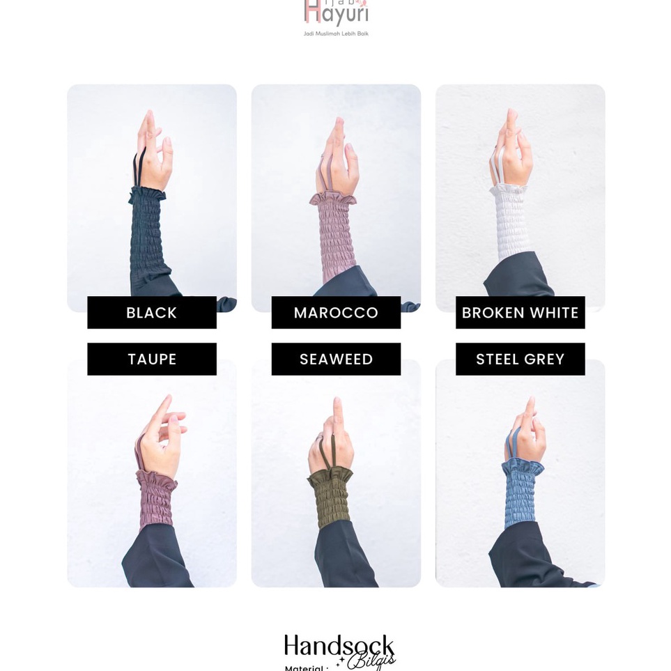 KODE W43R Handsock Bilqis by Hijab Hayuri  Sarung Tangan Bilqis  Handsock Polos Bilqis  Kaos Kaki Ta