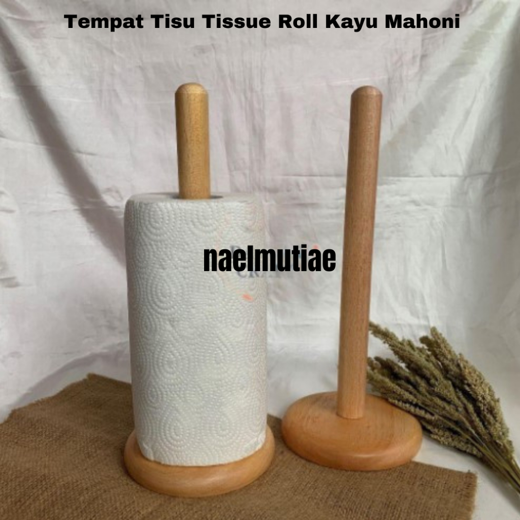 Tempat Tisu Dapur Bahan Kayu / Tempat Tisu Roll / Tempat Tissue Gulung / Tempat Tisu Dapur  Model Ro