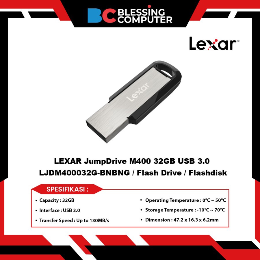 LEXAR JumpDrive M400 32GB USB 3.0 LJDM400032G-BNBNG / Flash Drive / Flashdisk