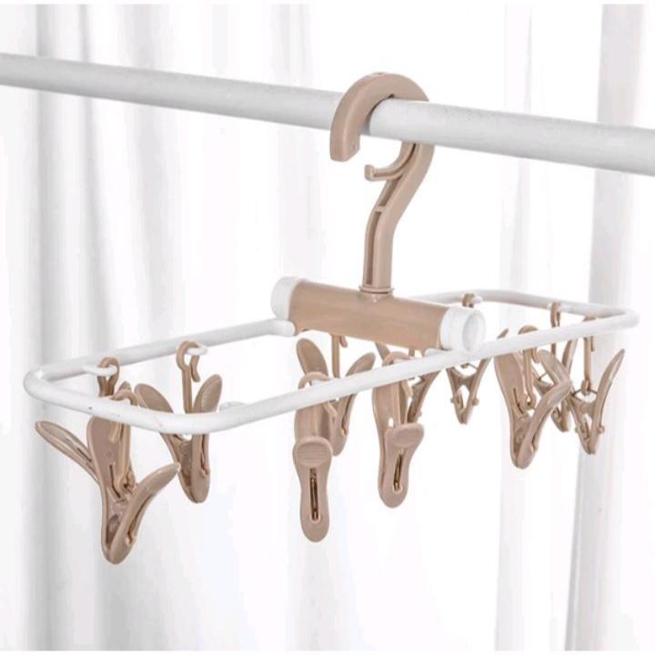 Hanger Gantungan 12 Jepitan Lipat | Hanger Baju Bayi | Pakaian Dalam