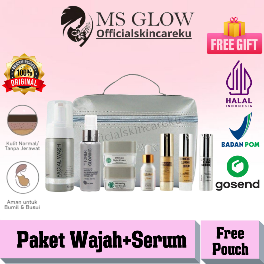 Paket Wajah Ms Glow + Serum Ms Glow  |  Paket Lengkap dan Serum Original