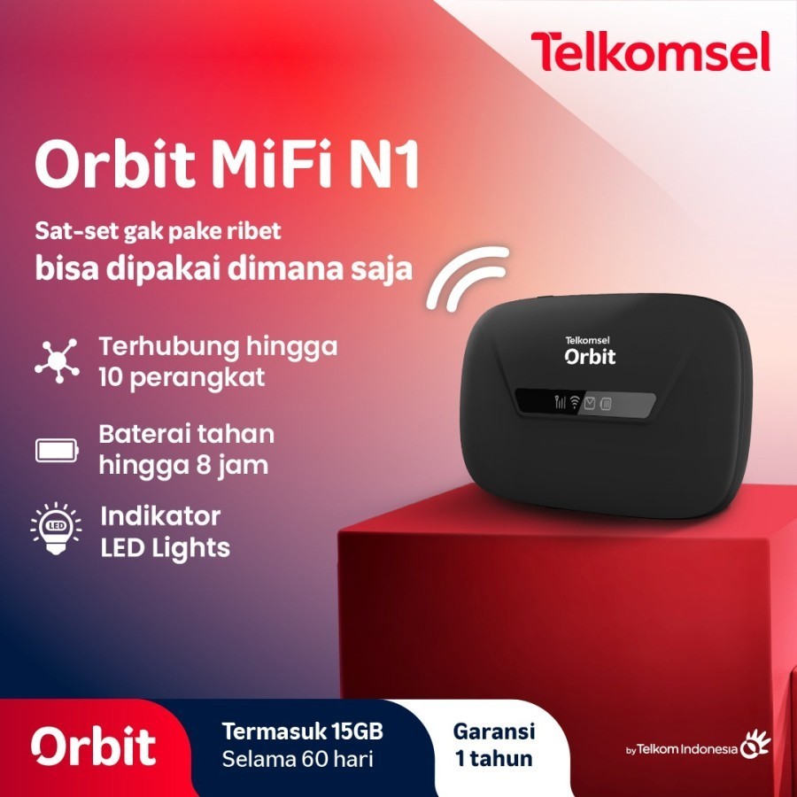 Telkomsel Orbit Mifi N1 Portable Modem Wifi 4G High Speed FREE 15GB