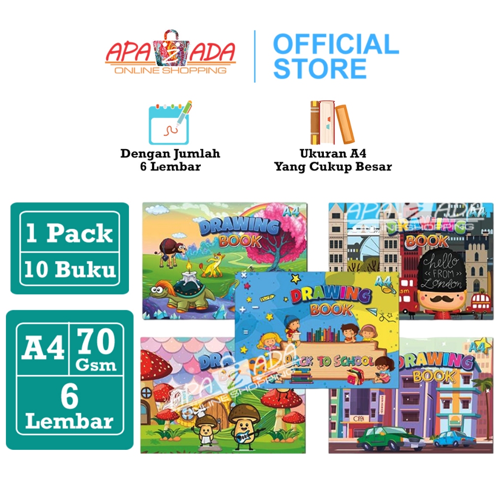 

Adn Apazada - Buku Gambar A4 Squeezy 6 Lembar [1 Pack - 10 Pcs] / Drawing Book BG-SQA4206