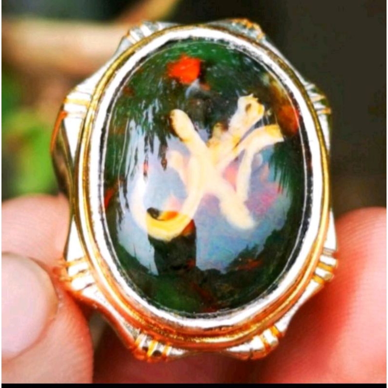 cincin batu akik pancawarna lapadz edong