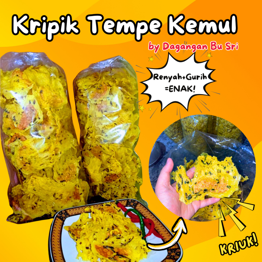 

(COD) 150 gram, 500gram, 1 kg KRIPIK TEMPE KEMUL BU SRI