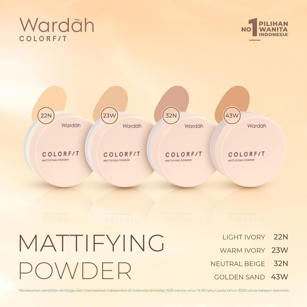 Wardah Colorfit Mattifying Powder 15gr | Bedak Tabur Wardah/Loose/Bubuk/Setting/Matte/TWC