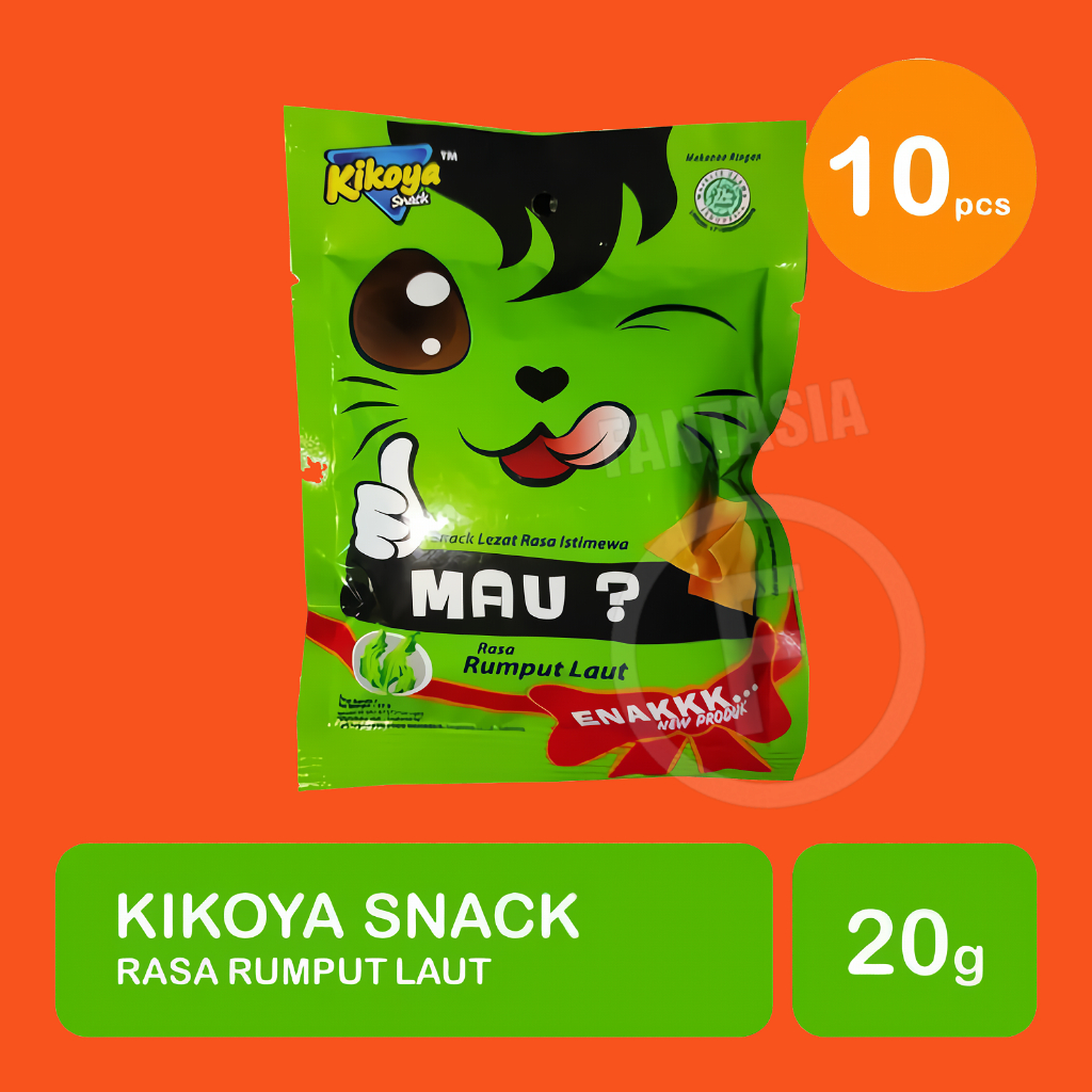 

KIKOYA SNACK CEMILAN MAKANAN RINGAN RUMPUT LAUT PER PACK ISI 10 BUNGKUS 20 GRAM FUN CORNER