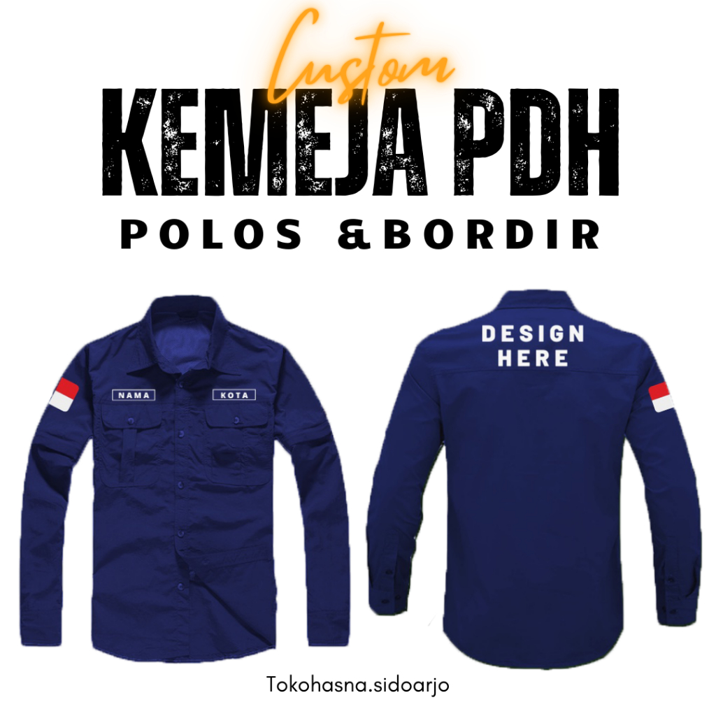 KEMEJA BORDIR CUSTOM - KEMEJA SERAGAM BORDIR CUSTOM - KEMEJA PDH CUSTOM MURAH - KEMEJA PDL