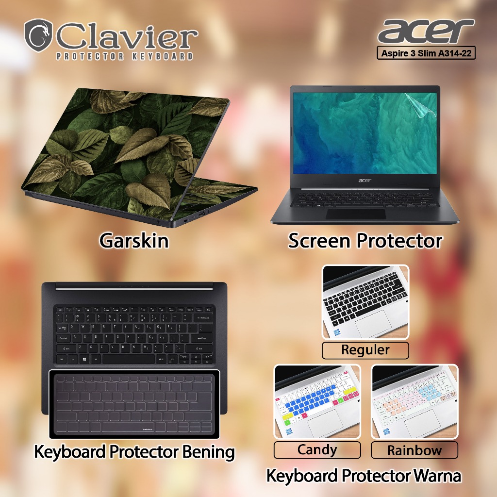 Cover Keyboard Screen Protector Garskin Laptop Anti Gores Acer Aspire 3 Slim A314-22-R6DS R6JU R6MN 