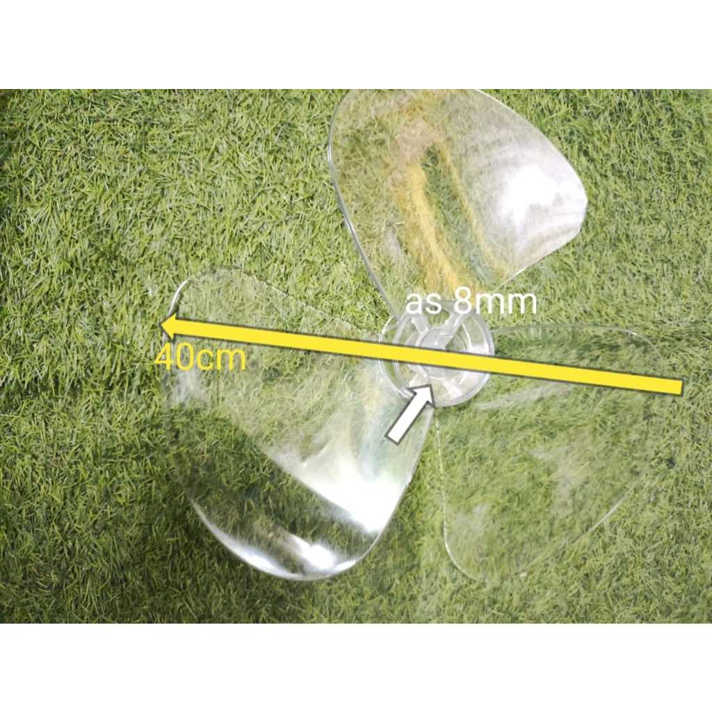 Baling-baling kipas angin bahan akrilik 16 inch bening panasonic/KDK AS8mm daun kipas