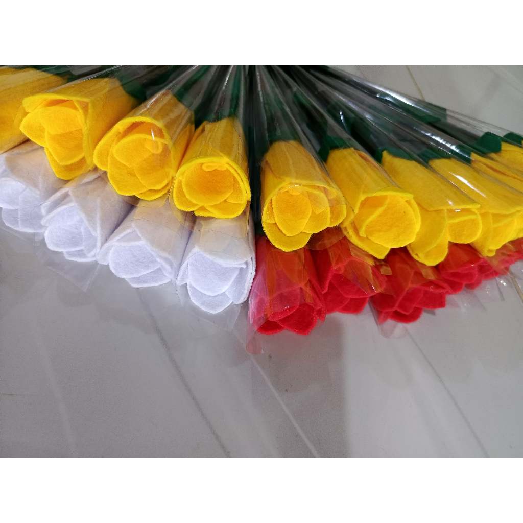 (C) Bunga Mawar Flanel II Single Bucket Flanel | Buket Mawar | Buket Bunga Mawar