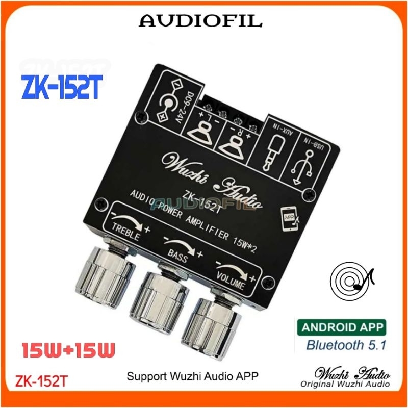 ZK-152T Amplifier Class D Hifi 2.0 CH Bluetooth 5.1 Original Wuzhi Audio