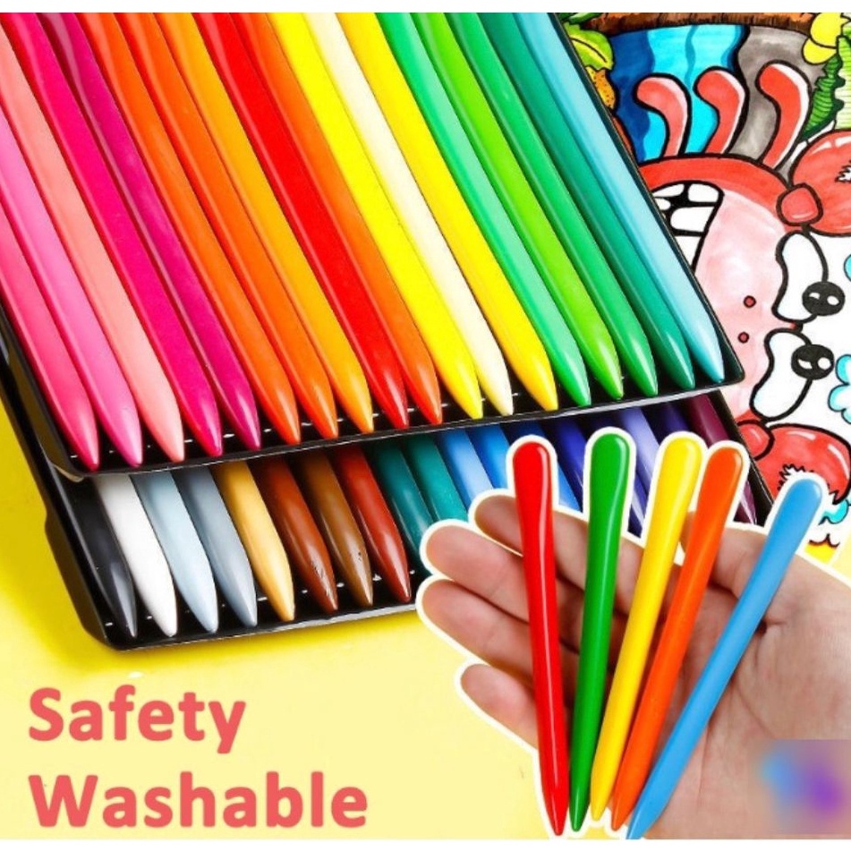 

BOMBASTIS HM92 Crayon Lab Triangle Crayon Lab Non Toxic Krayon Triangular Crayon Plastik Anti Kotor Tangan