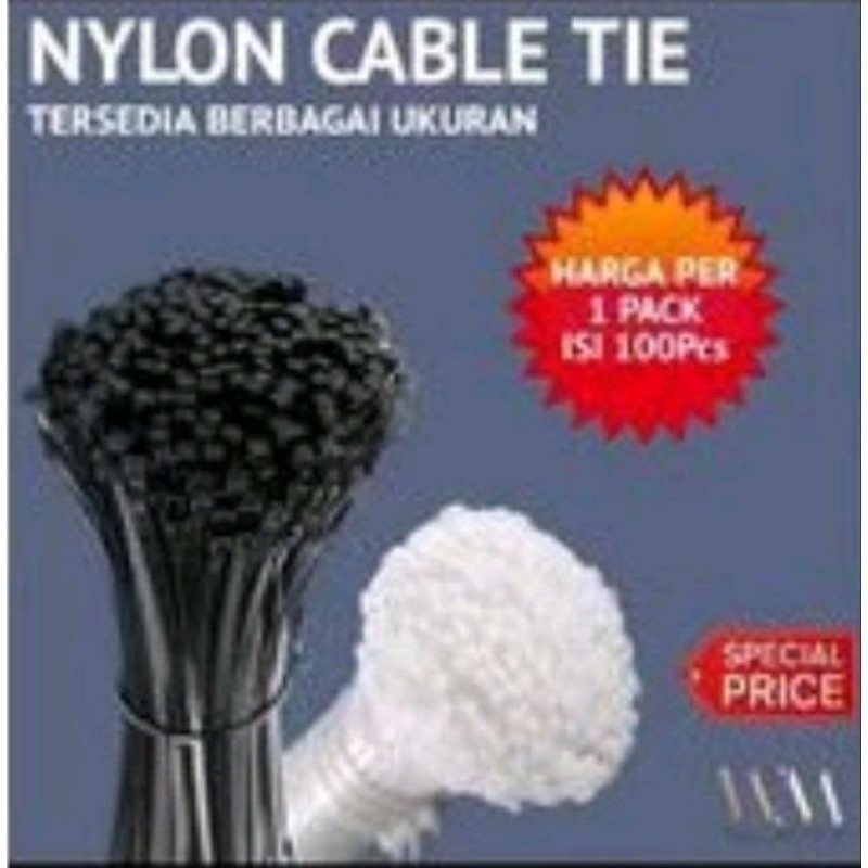 

kabel ties 2.5 x 100 mm nylon cable tie tali plastik pengikat tis cabel