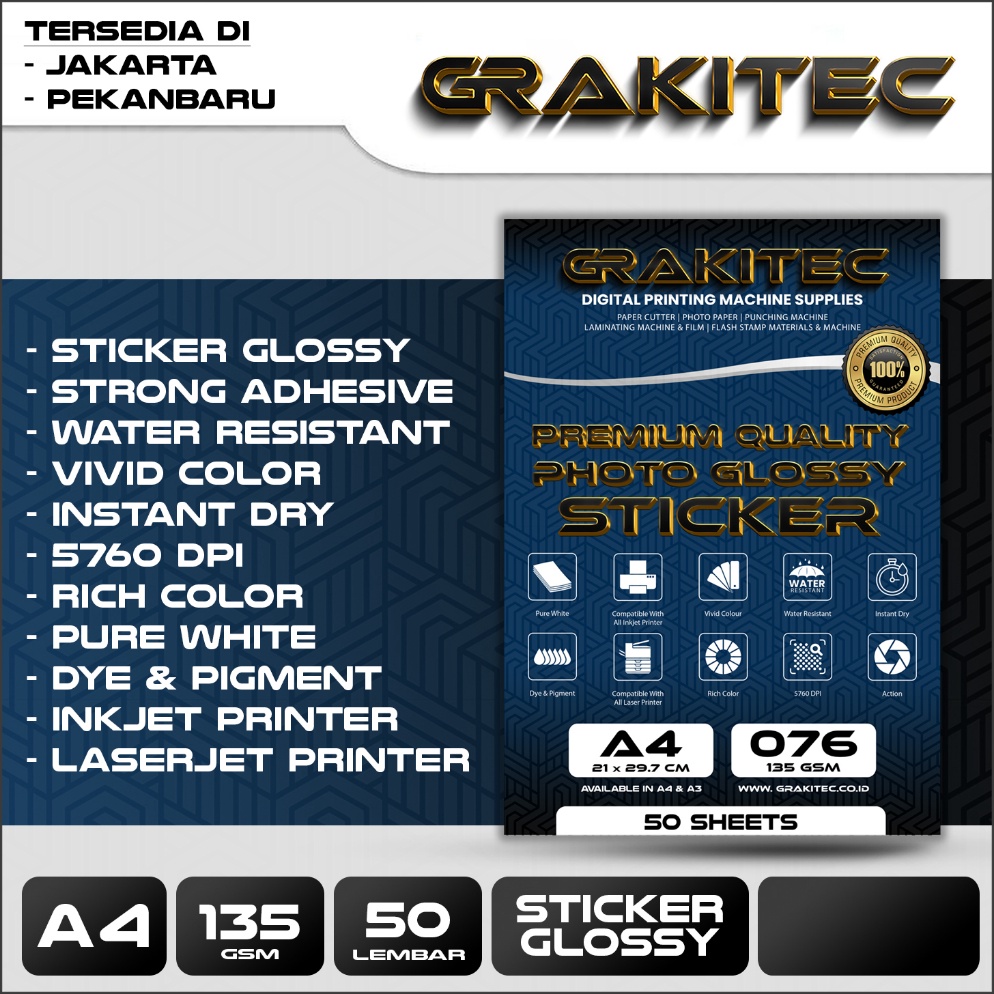 

Sticker Glossy Photo Paper A4 Isi 5 Lembar Glossy Photo Sticker Paper Kertas Foto Sticker Glossy Premium Grakitec KODE Z2E7