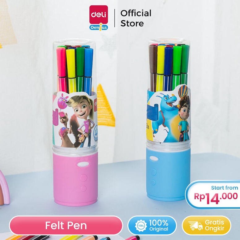 

Deli Felt Pen Color Marker Spidol Warna 12243648 Warna Hexagonal Mudah Dicuci Explora 76 s W5V9