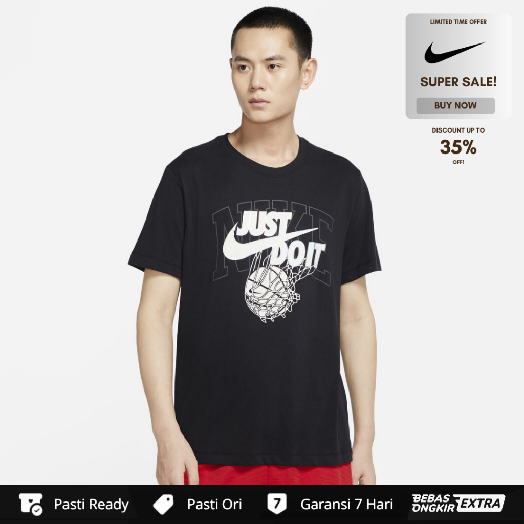 Kaos Nike Original Dri-FIT Men's 'Just Do It' Basketball Tee - Black