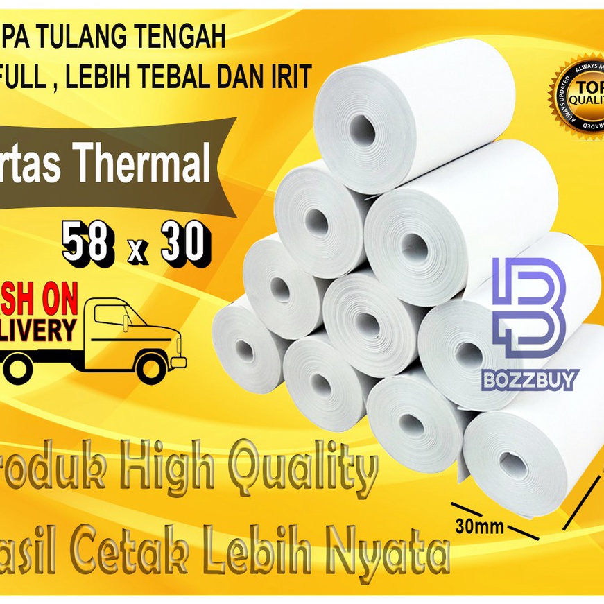 

HJ6 Bozzbuy Paket 1 Roll Kertas Printer Thermal 58mm x 3mm