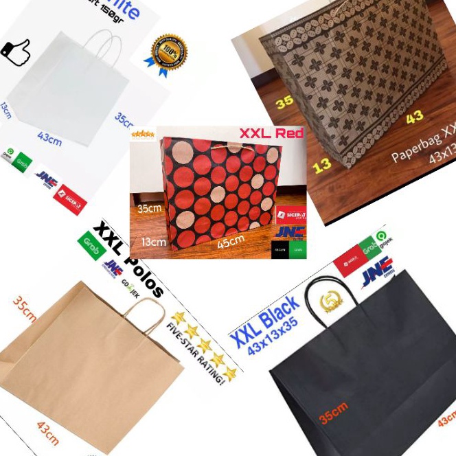 

Terbatas Paperbag XXL Polos besar jumbo tas kertas 2 pcs tas belanja goodie bag shopping bag