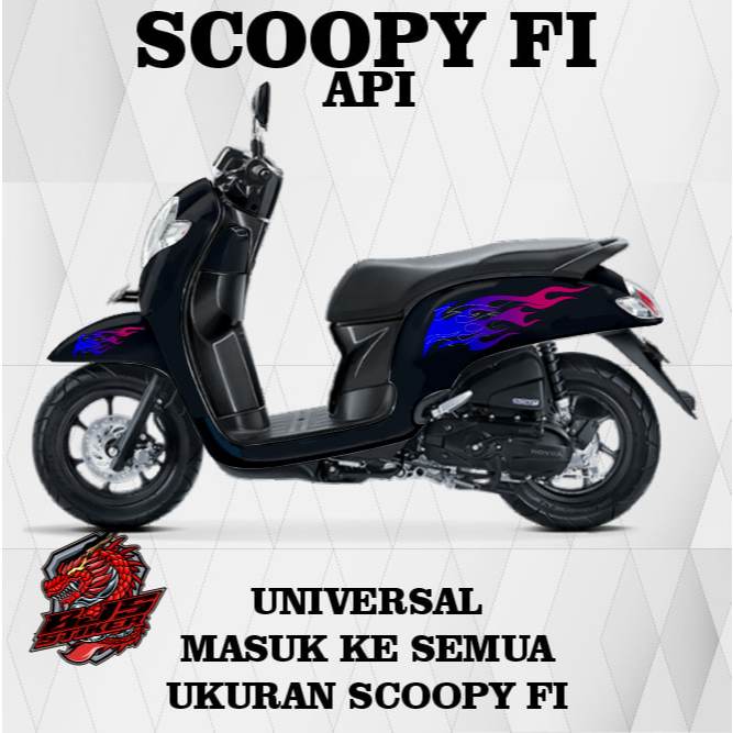 stiker sticker scoopy fi api 1 - stiker sticker Decal Transparan Scoopy FI api 1