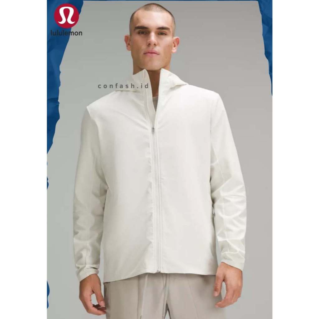 Jaket Lululemon Warp Light Packable Jacket Full-Zip Hoodie Original Windproof Waterproof