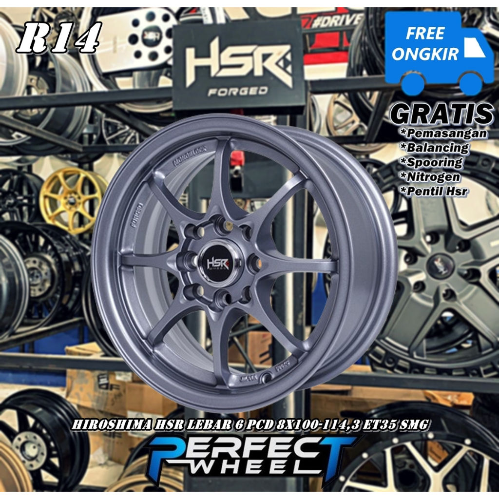 Velg Mobil Brio,Xenia Ring 14 Model JDM Hsr Wheel Hiroshima Pontianak