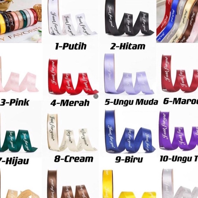 

HJ6 1 roll Pita buket bunga 25 cm 4yard valentine Just for you