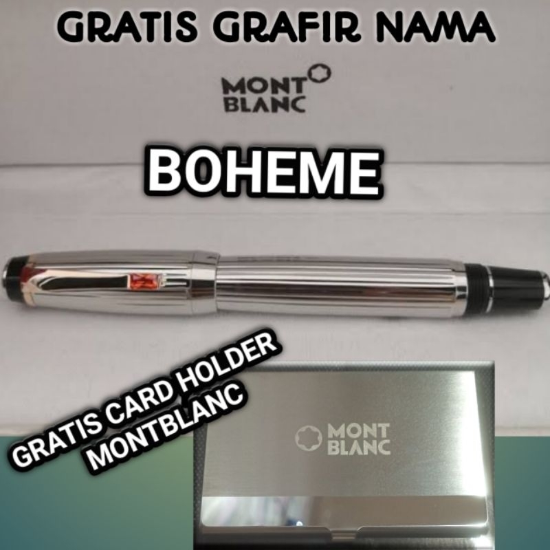 

Bollpoint Mewah Gratis Card Holder Elegant MONBLNC Boheme Stainless Chrome Gratis Box Exlusive Dan Grafir Nama
