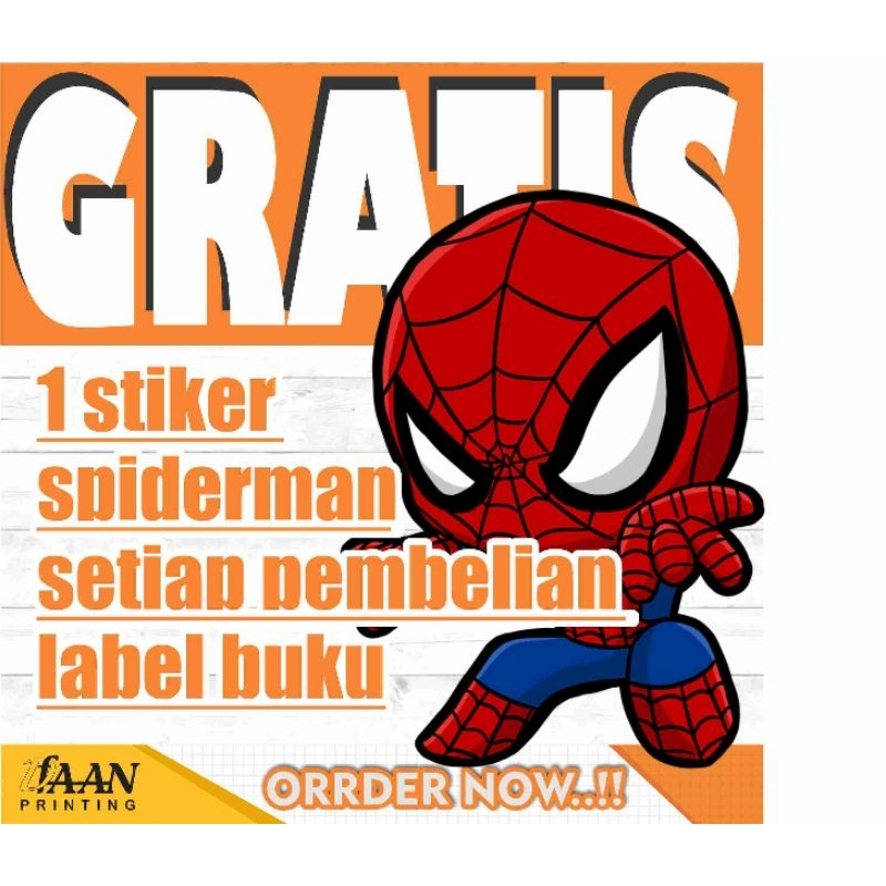 

dfaan ~ STIKER LABEL BUKU MATA PELAJARAN, GAMBAR SPIDERMAN, ISI 10PCS, UKURAN 4CM X 7CM