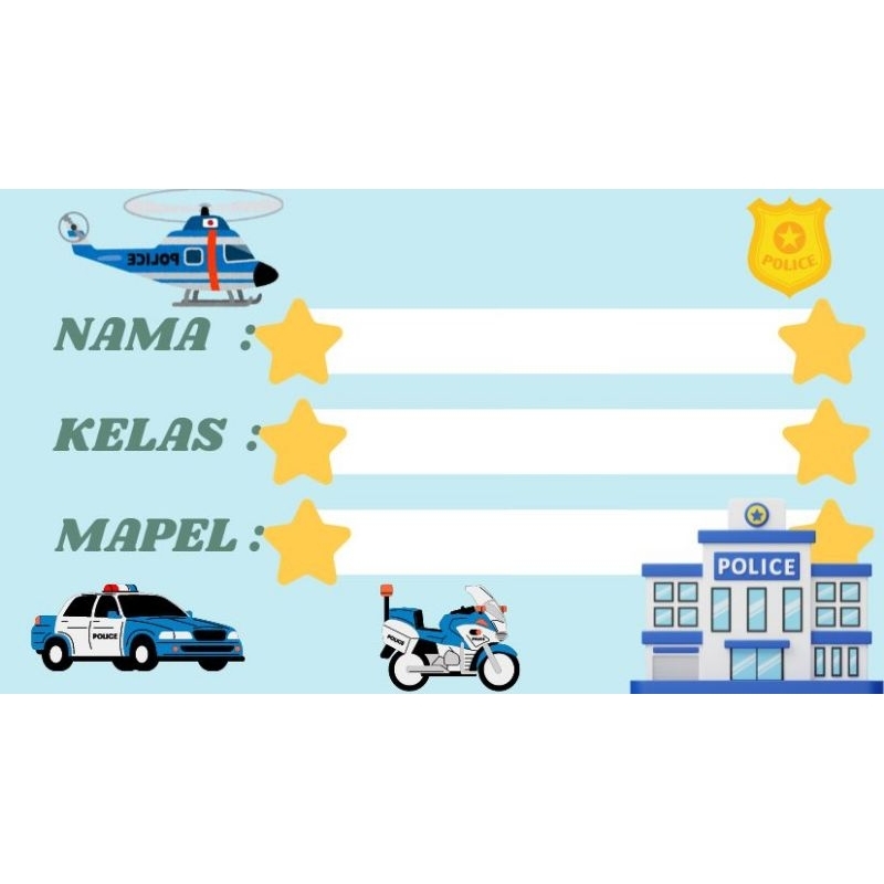 

Label Nama Buku Sekolah Anak (40 pcs)