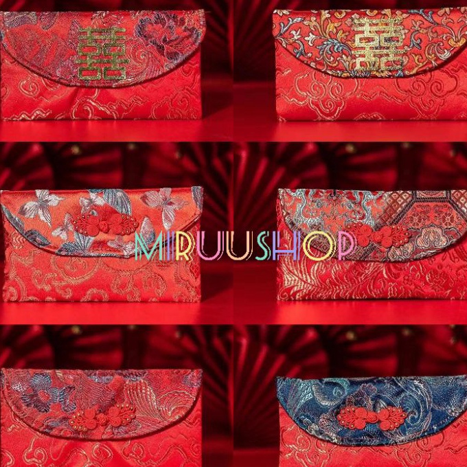 

Gila Angpao dompet kain sangjit shuangxi imlek hoki high quality